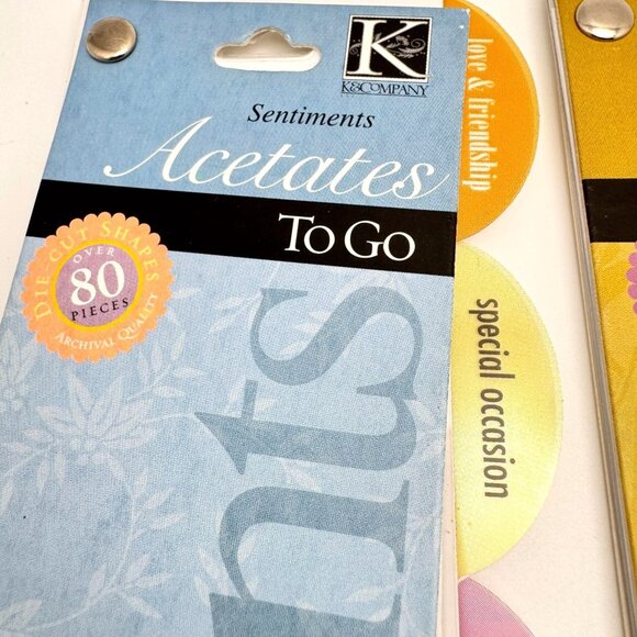 K and Company Sentiments To Go Sticker Acetate Transfer Sheet Sets Retired - Picture 8 of 11